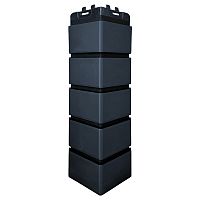 Угол наружный Grand Line Клинкерный кирпич Design Графит со швом RAL 9005 390х120х120 мм