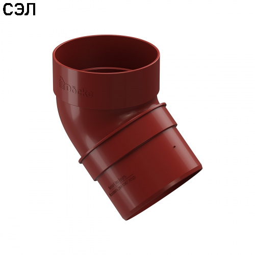 Колено трубы 45 градусов ПВХ Docke Standard Красное 80 мм
