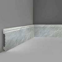 Плинтус напольный из дюрополимера UnionKraft P3-136 Мрамор 2400х80х16 мм