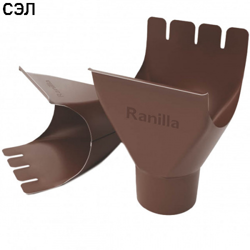 Воронка водосточная металлическая Ranilla RAL 8017 Коричневая 125/90 мм
