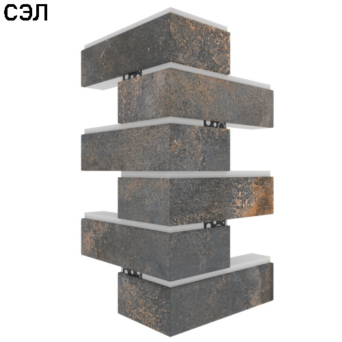 Угловая термопанель малая BestPoint Exclusive Metal Dark 456х236х236х40 мм