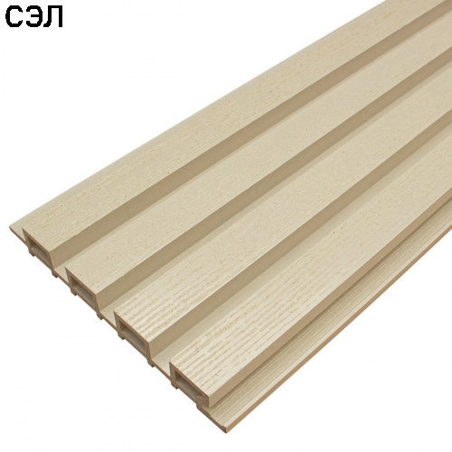 Фасадная доска из ДПК Faynag Wood Рейка Слоновая кость 1500х222х26 мм Фасадная доска из ДПК Faynag Wood Рейка Слоновая кость 1500х222х26 мм