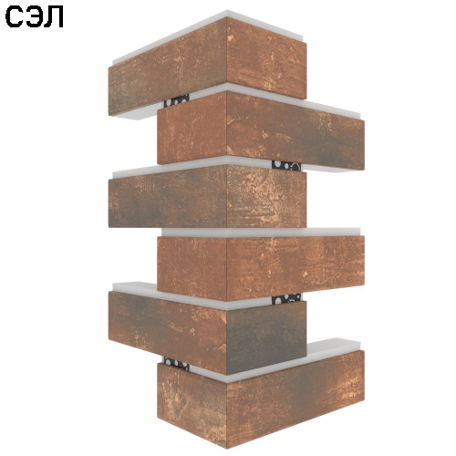 Угловая термопанель малая BestPoint Loft Brick Chili 456х236х236х40 мм Угловая термопанель малая BestPoint Loft Brick Chili 456х236х236х40 мм