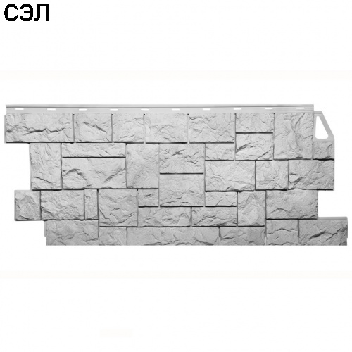 Фасадная панель FineBer Камень дикий Мелованный белый 1123х465 мм