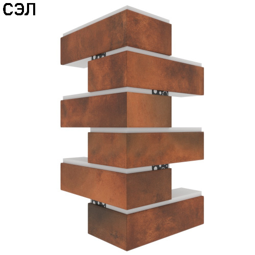 Угловая термопанель малая BestPoint Retro Brick Chili 456х236х236х60 мм Угловая термопанель малая BestPoint Retro Brick Chili 456х236х236х60 мм