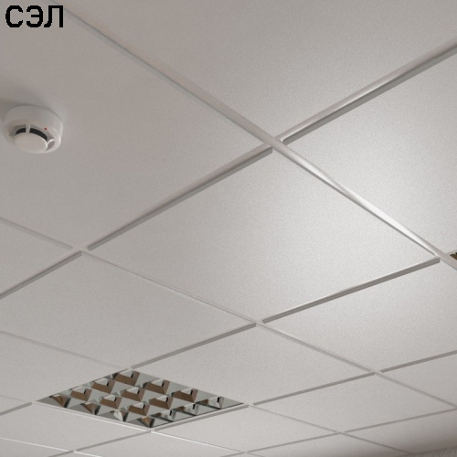 Потолок кассетный Cesal Line C01 Жемчужно-Белый Глянцевый Profi 595х595х0,32 мм