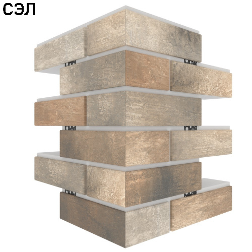 Угловая термопанель большая BestPoint Loft Brick Pepper 456х365х365х80 мм Угловая термопанель большая BestPoint Loft Brick Pepper 456х365х365х80 мм