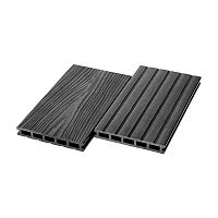 Террасная доска из ДПК RusDecking UnoDeck Mogano New Графит 4000х165х24 мм