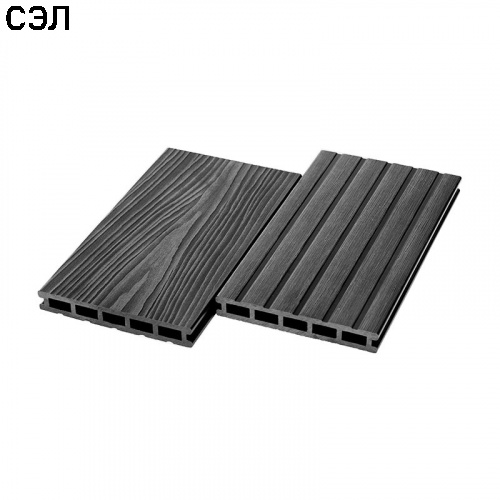 Террасная доска из ДПК RusDecking UnoDeck Mogano New Графит 4000х165х24 мм