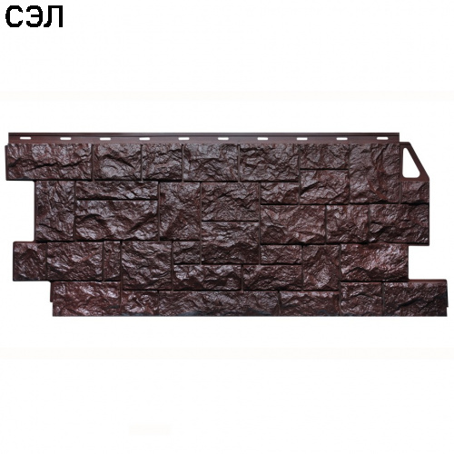 Фасадная панель FineBer Камень дикий Коричневый 1123х465 мм