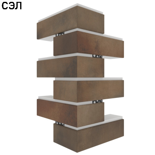 Угловая термопанель малая BestPoint Retro Brick Cardamon 456х236х236х60 мм Угловая термопанель малая BestPoint Retro Brick Cardamon 456х236х236х60 мм