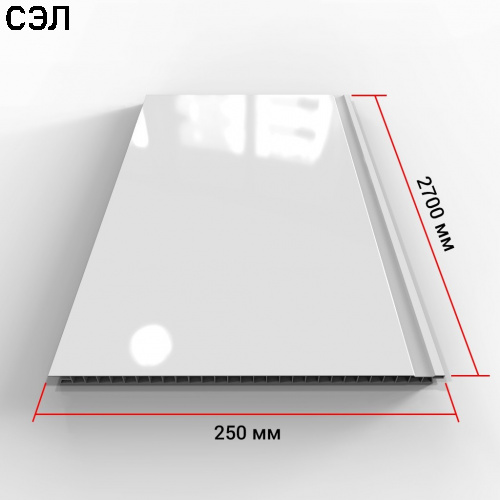 Панель ПВХ Vivipan Белая глянцевая 2700х250х8 мм