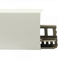 Плинтус напольный ПВХ с монтажной планкой Line Plast LS001 Белый с тиснением 2200х85х21 мм