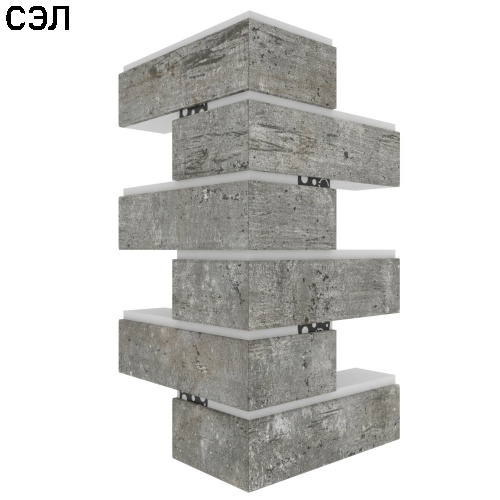 Угловая термопанель малая BestPoint Exclusive Cement Dark 456х236х236х60 мм