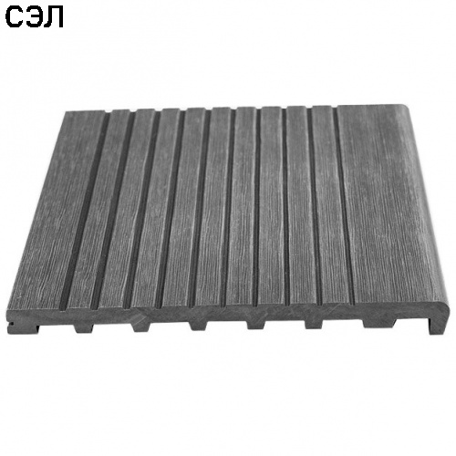 Ступень из ДПК полнотелая RusDecking UnoDeck Scala Серая-20 4000х345х23 мм Ступень из ДПК полнотелая RusDecking UnoDeck Scala Серая-20 4000х345х23 мм