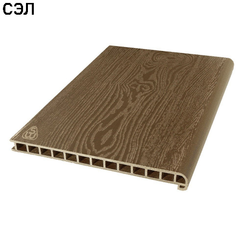 Ступень из ДПК Savewood Radix Тангенциальный распил Тик 2000х320х25 мм
