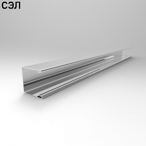 П-образный профиль алюминиевый Cesal A08 Хром Люкс 14х14х3000х0,4 мм
