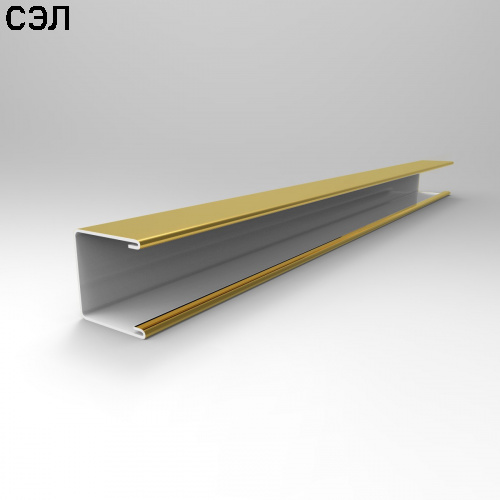 П-образный профиль алюминиевый Cesal A09 Золото Люкс 14х14х3000х0,4 мм