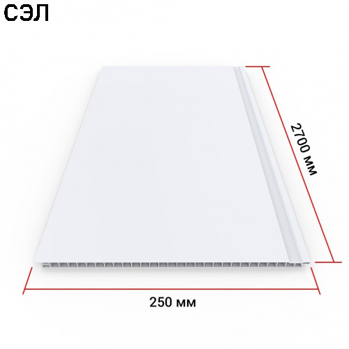 Панель ПВХ Vivipan Белый Сатин 2700х250х9 мм