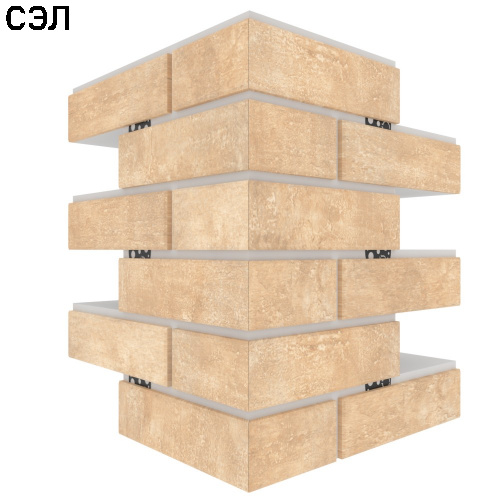 Угловая термопанель большая BestPoint Loft Brick Salt 456х365х365х100 мм