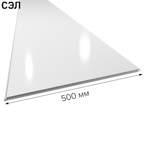 Панель ПВХ Век Белая глянцевая 4000х500х9 мм