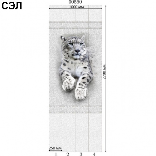Стеновая панель ПВХ Panda 00550 Белые кружева Барс 2700х250х8 мм комплект 4 шт