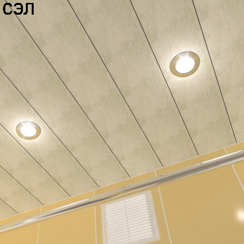 Потолок реечный Cesal B20 Желто-синий штрих Standart 100х3000х0,4 мм