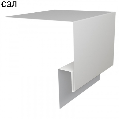 J-фаска металлическая с пленкой Grand Line RAL 9003 Белая 3000х200х50 мм
