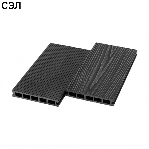 Террасная доска из ДПК RusDecking UnoDeck Ultra Графит-30 3000х150х24 мм