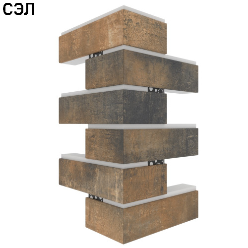 Угловая термопанель малая BestPoint Loft Brick Cardamon 456х236х236х40 мм