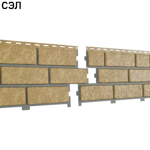 Фасадная панель Ю-Пласт Стоун-Хаус Кирпич с декорированным швом Песочный 3025х230 мм