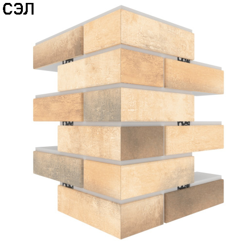 Угловая термопанель большая BestPoint Loft Brick Masala 456х365х365х80 мм