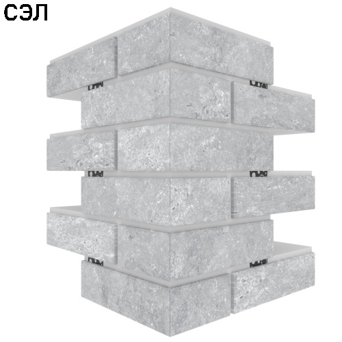 Угловая термопанель большая BestPoint Exclusive Cement Gray 456х365х365х100 мм