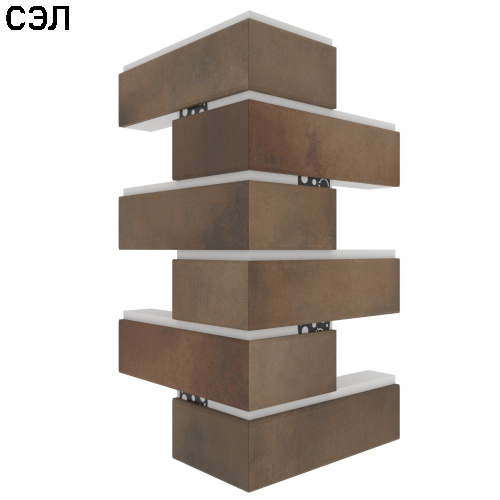 Угловая термопанель малая BestPoint Retro Brick Cardamon 456х236х236х40 мм Угловая термопанель малая BestPoint Retro Brick Cardamon 456х236х236х40 мм