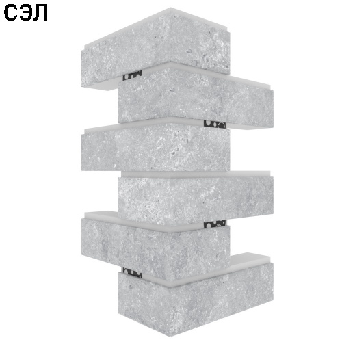 Угловая термопанель малая BestPoint Exclusive Cement Gray 456х236х236х50 мм