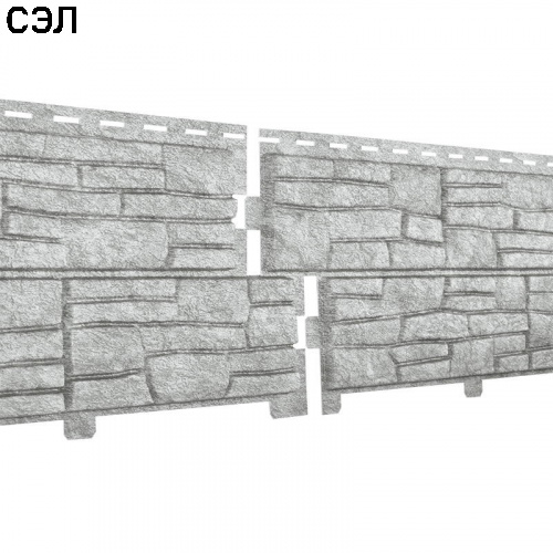 Фасадная панель Ю-Пласт Стоун-Хаус Сланец Светло-серый 2000х225 мм
