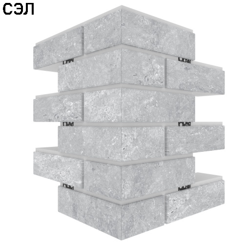 Угловая термопанель большая BestPoint Exclusive Cement Gray 456х365х365х80 мм
