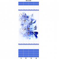 Стеновая панель ПВХ Panda 01310 Синий цветок панно Цветок 2700х250х8 мм комплект 4 шт