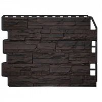 Фасадная панель FineBer Дачный Скол 3D Тёмно-коричневый 795х595 мм