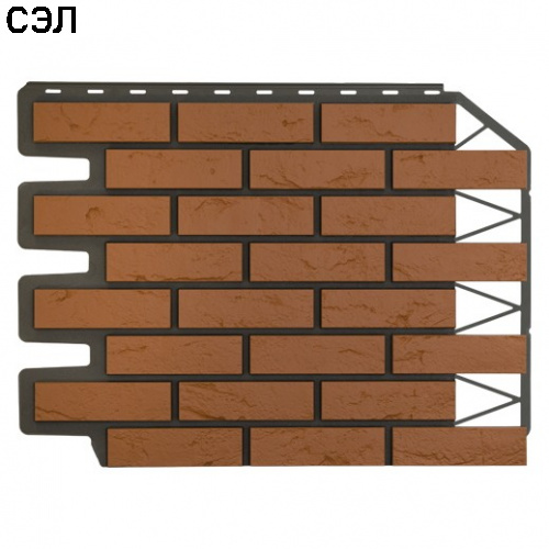Фасадная панель FineBer Дачный Баварский Кирпич Терракотовый 795х595 мм