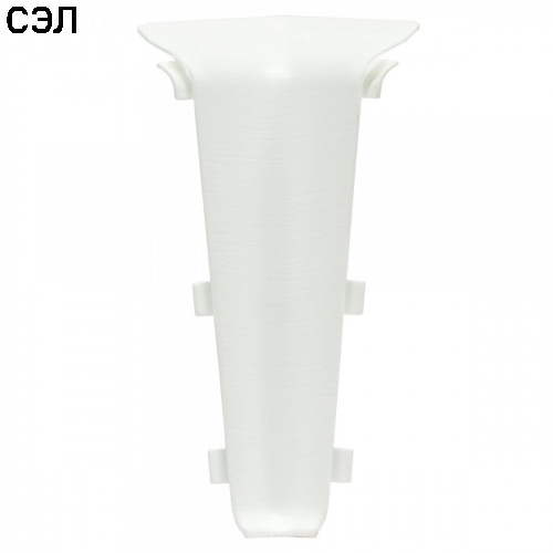 Угол внутренний для плинтуса напольного ПВХ Line Plast LS001 Белый с тиснением 85 мм
