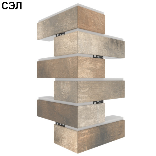 Угловая термопанель малая BestPoint Loft Brick Pepper 456х236х236х50 мм