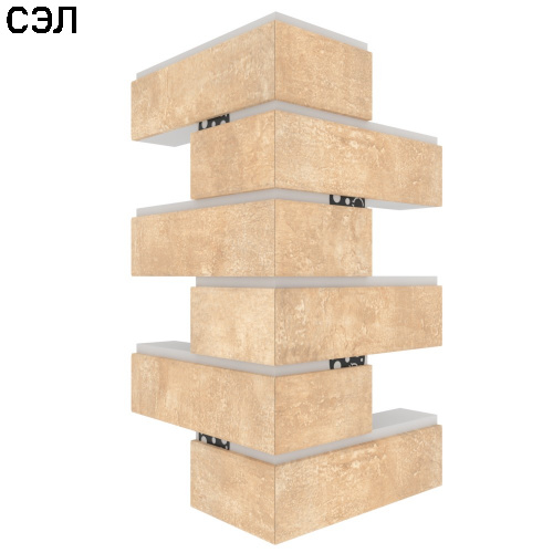 Угловая термопанель малая BestPoint Loft Brick Salt 456х236х236х50 мм