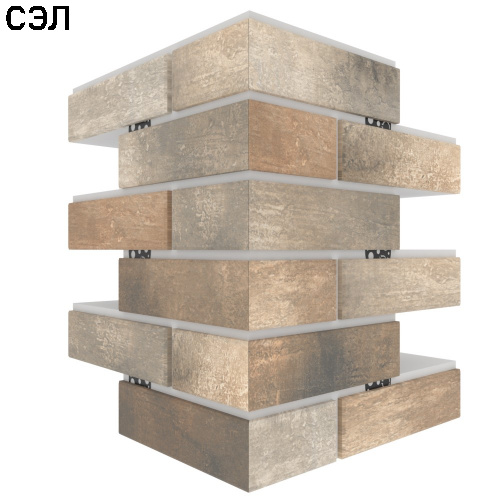 Угловая термопанель большая BestPoint Loft Brick Pepper 456х365х365х100 мм Угловая термопанель большая BestPoint Loft Brick Pepper 456х365х365х100 мм
